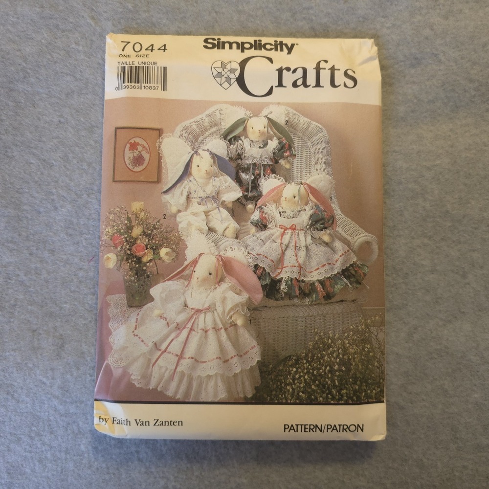Simplicity Crafts 7044 Bunny Rabbit Doll Pattern Dresses by Faith Van Zanten